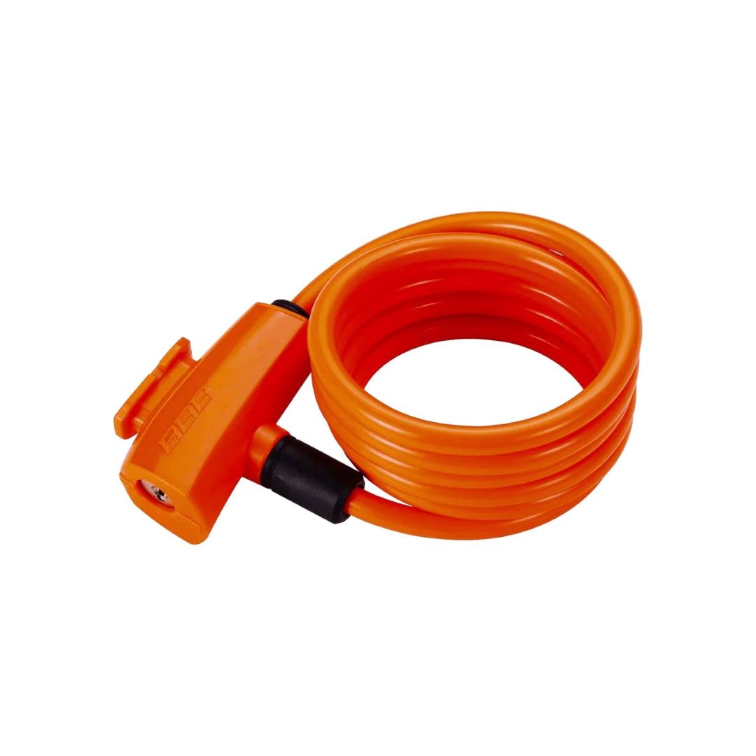 BICYCLELOCK QUICKSAFE 8MM X 1500MMCOILCABLE ORANGE